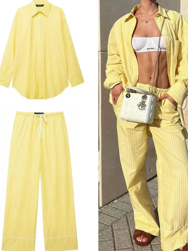 Isabella Yellow Stripe Set