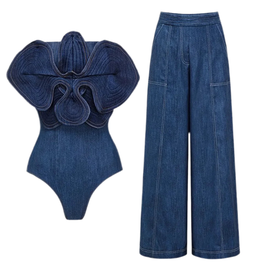 Designer Jennis 3D Flower denim