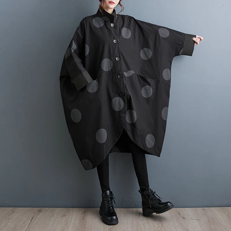 Medusa Print Polka Dot Trench Coat