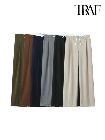 Renaya Double Waistband Wide Leg Pants