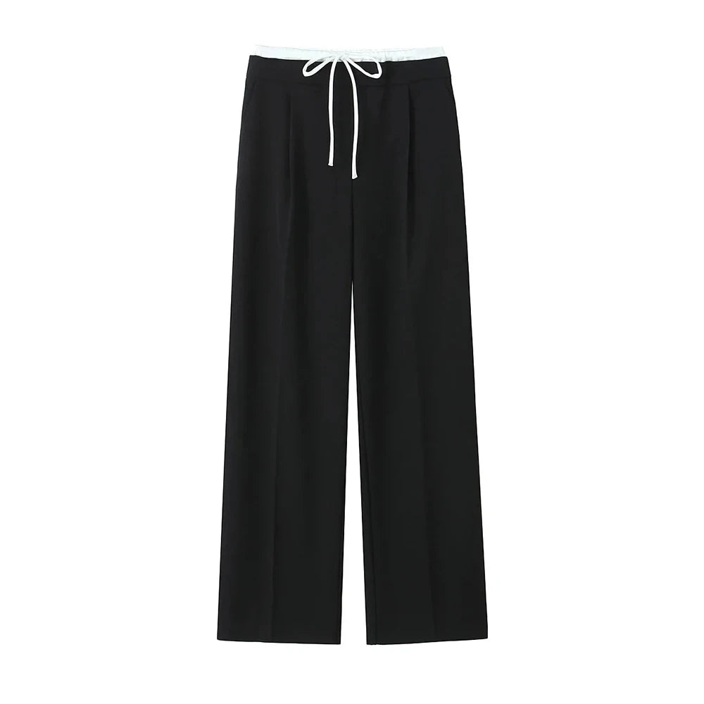 Renaya Double Waistband Wide Leg Pants