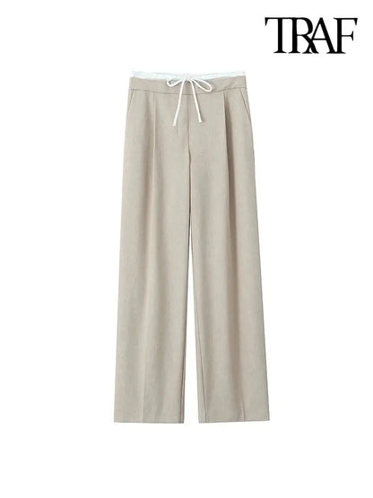 Renaya Double Waistband Wide Leg Pants