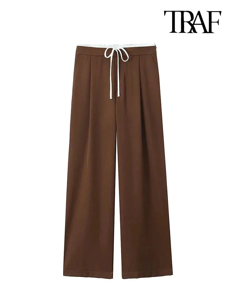 Renaya Double Waistband Wide Leg Pants