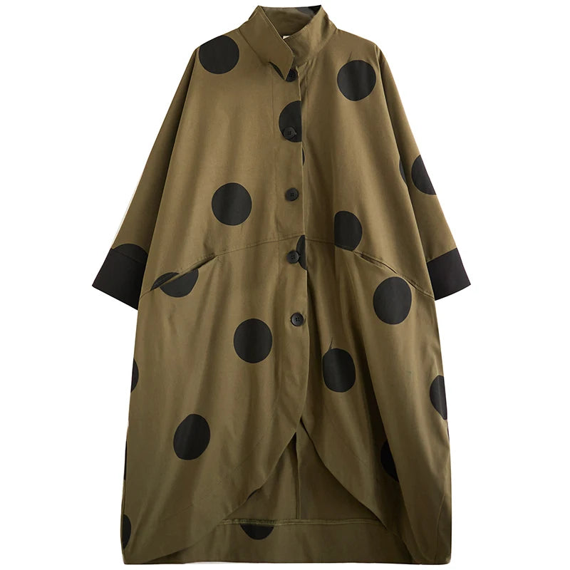 Medusa Print Polka Dot Trench Coat