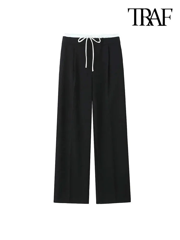 Renaya Double Waistband Wide Leg Pants