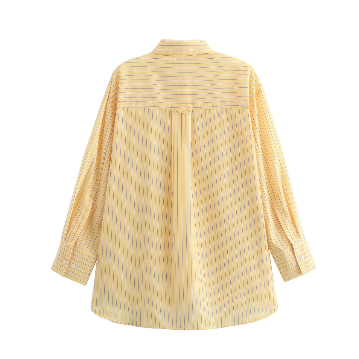 Casual Cotton Yellow Striped Blouse