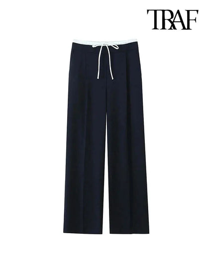 Renaya Double Waistband Wide Leg Pants