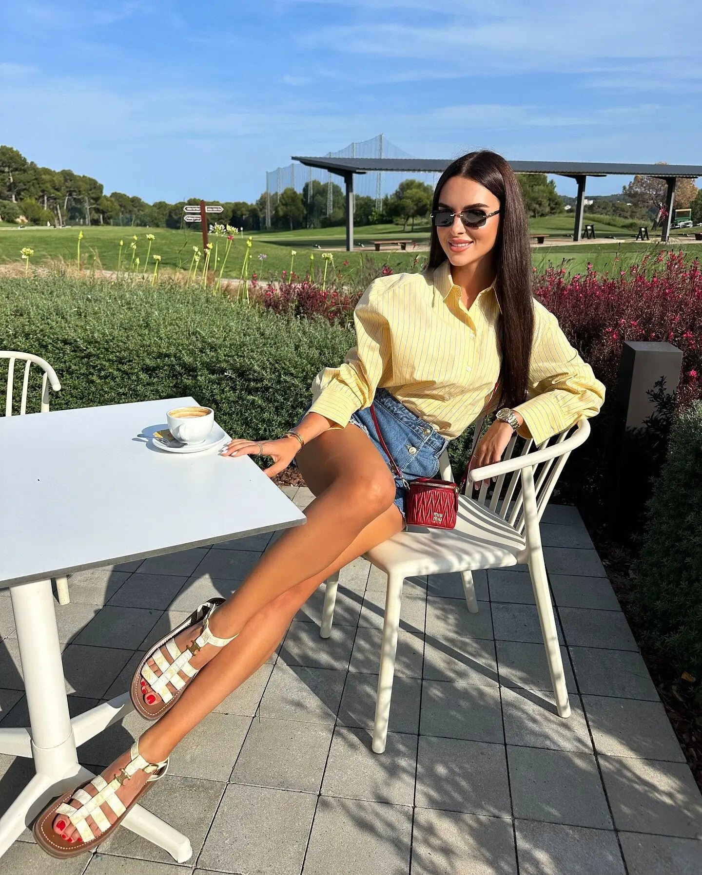 Casual Cotton Yellow Striped Blouse